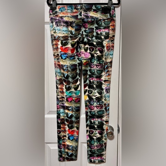 New SOLD DESIGN LAB Eye Glass Print Super Skinny Jeans, Size 28 - Picture 2 of 9